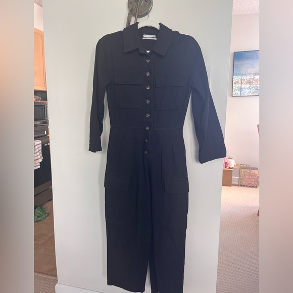 Urban Outfitters Black Belted Coverall Jumpsuit - Picture 2 of 5